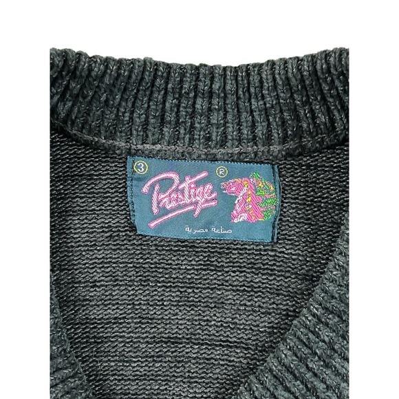 VTG Prestige Men Long Sleeve Crew Neck Gray Pullover Sweater Sz XL - Picture 5 of 6